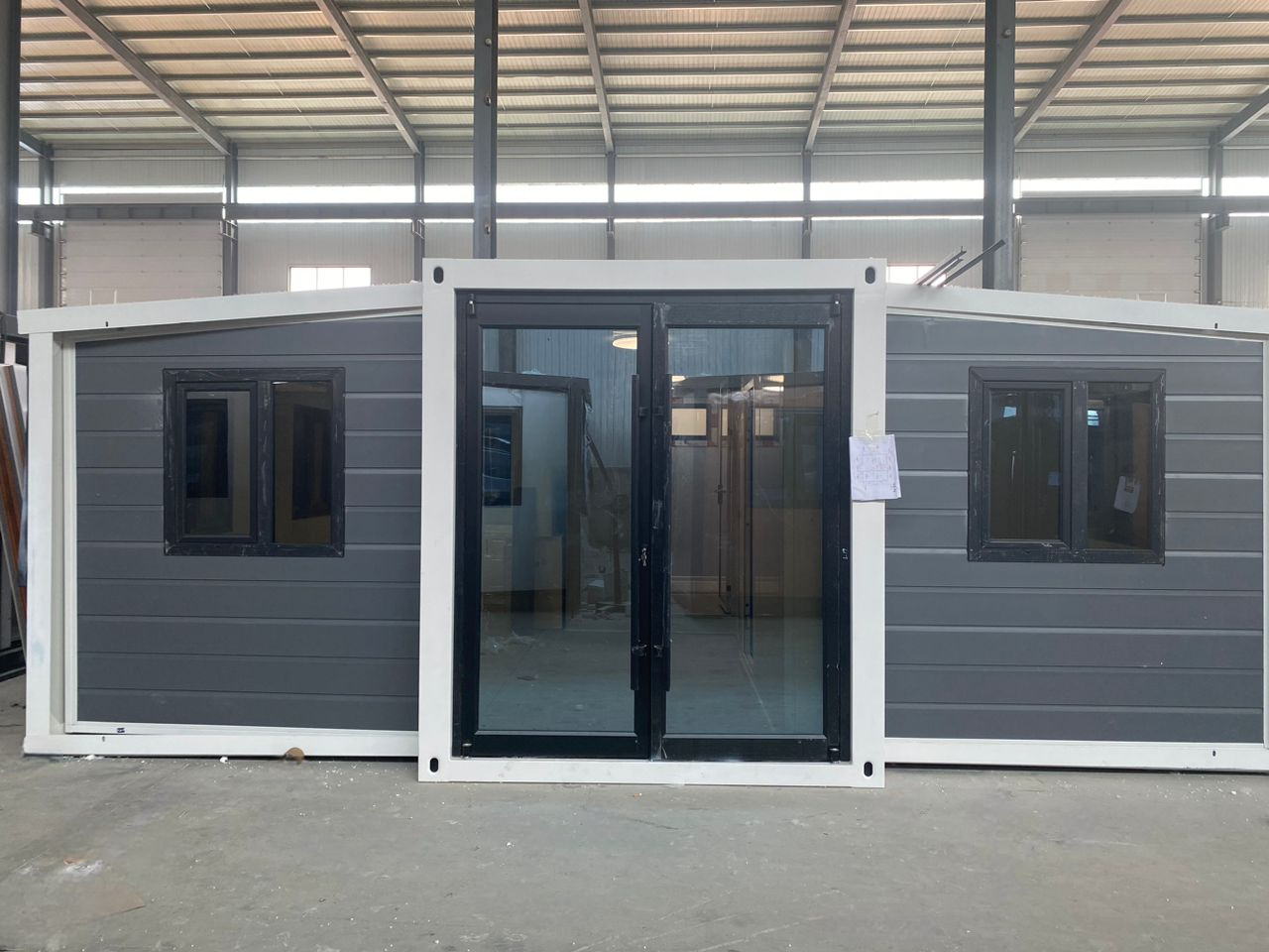 work modular global shipping grey build